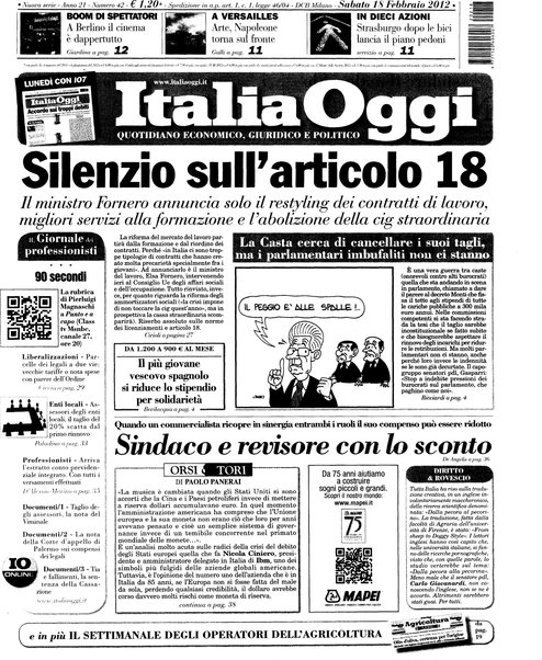 Italia oggi : quotidiano di economia finanza e politica